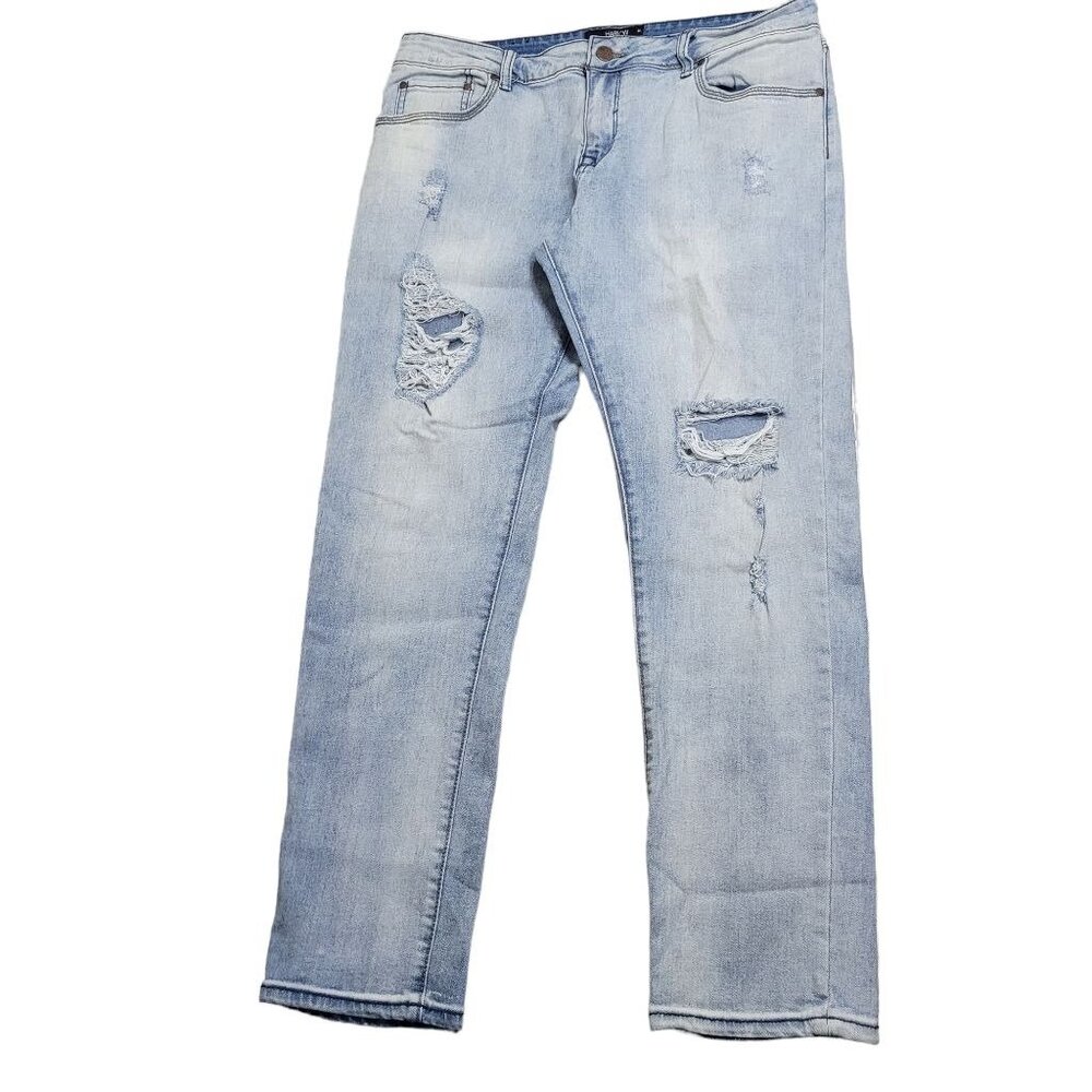 Harlow Boyfriend Distressed Light Wash Jeans Size 30 High Rise Casual Style Vint